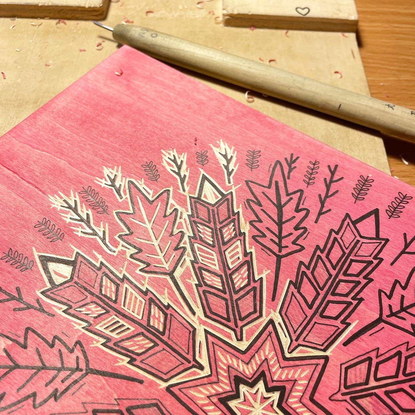 Harvest Star - woodblock print (9x12")