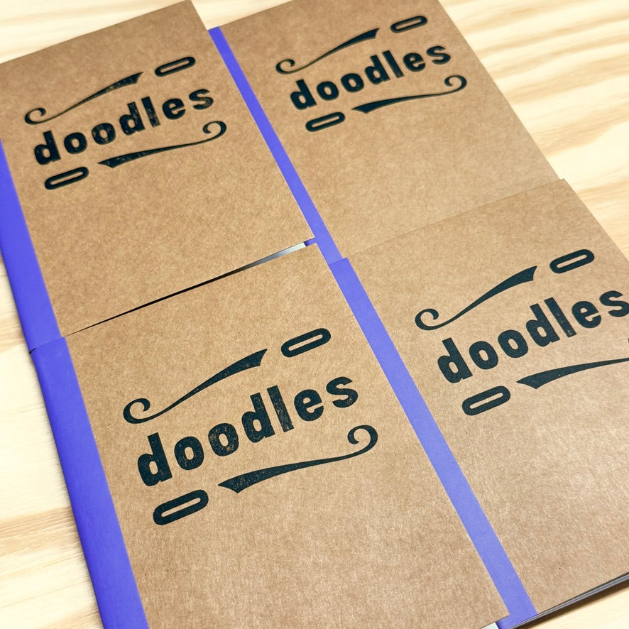 Doodles - letterpress mini sketchbook journal (4x5.5")