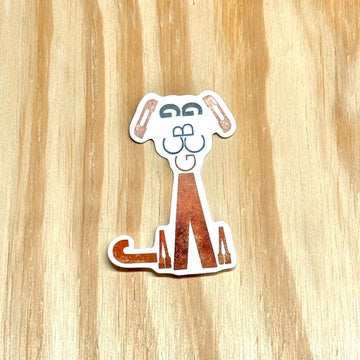 Letterpress Dog Sticker - 2.75" Vinyl Sticker