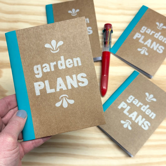 Garden Plans - letterpress mini sketchbook journal (4x5.5")