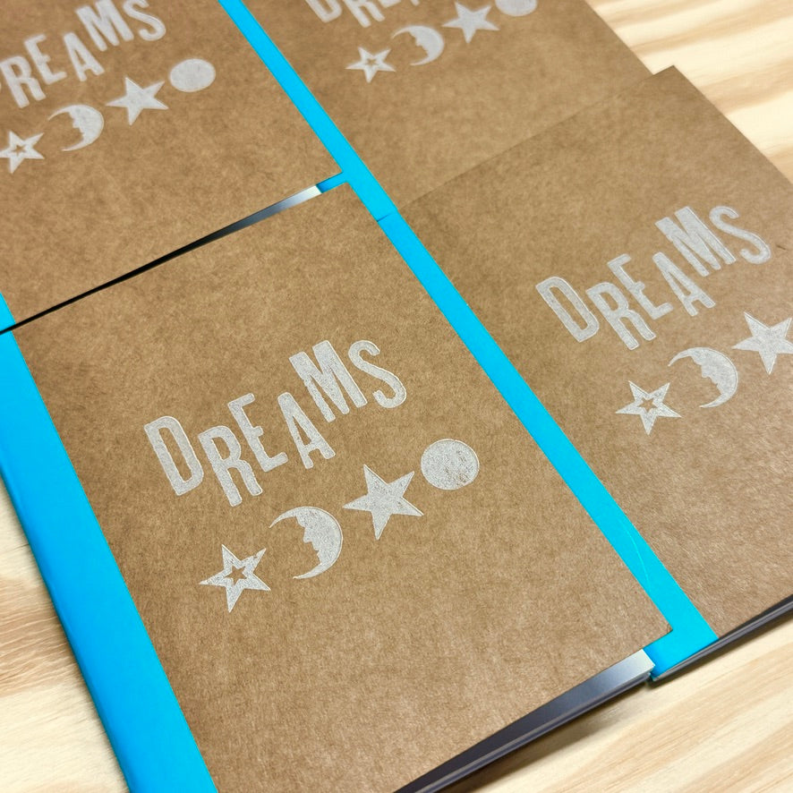 Dreams - letterpress mini sketchbook journal (4x5.5")