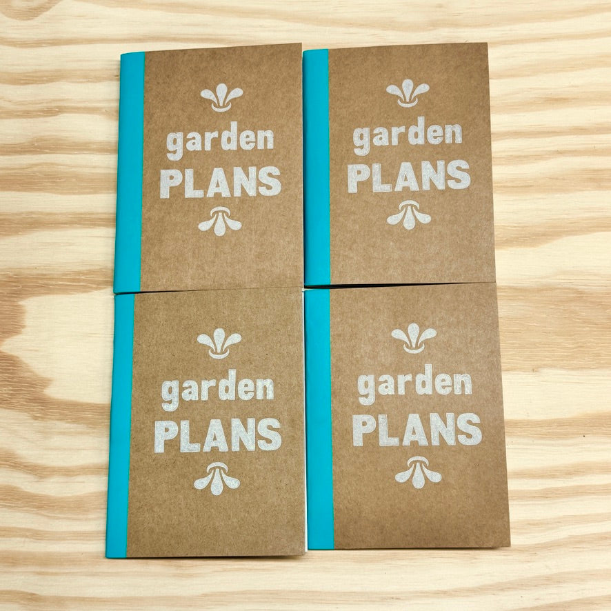 Garden Plans - letterpress mini sketchbook journal (4x5.5")