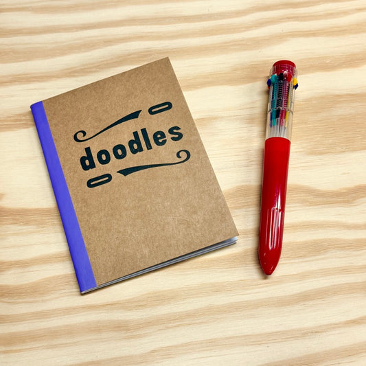 Doodles - letterpress mini sketchbook journal (4x5.5")