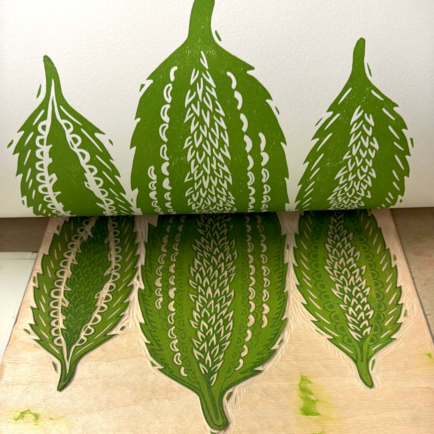 Be Present - woodblock print (14x18")