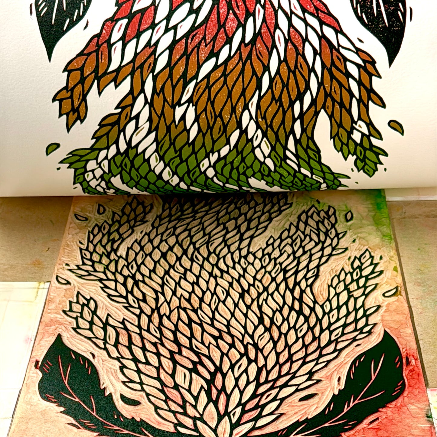 Let Myself Breathe - woodblock print (14x18")