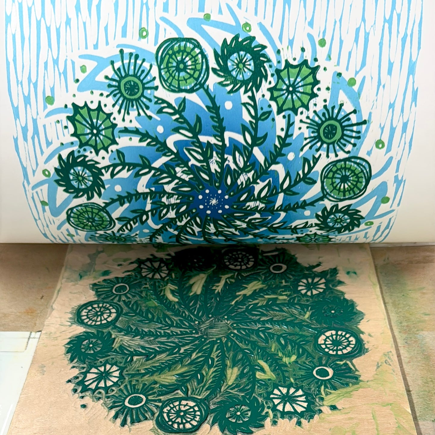 Infinite While It Lasts - woodblock print (14x18")