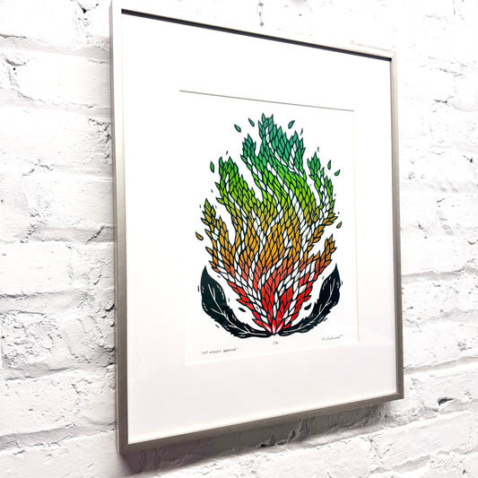 Let Myself Breathe FRAMED - woodblock print (16x20")