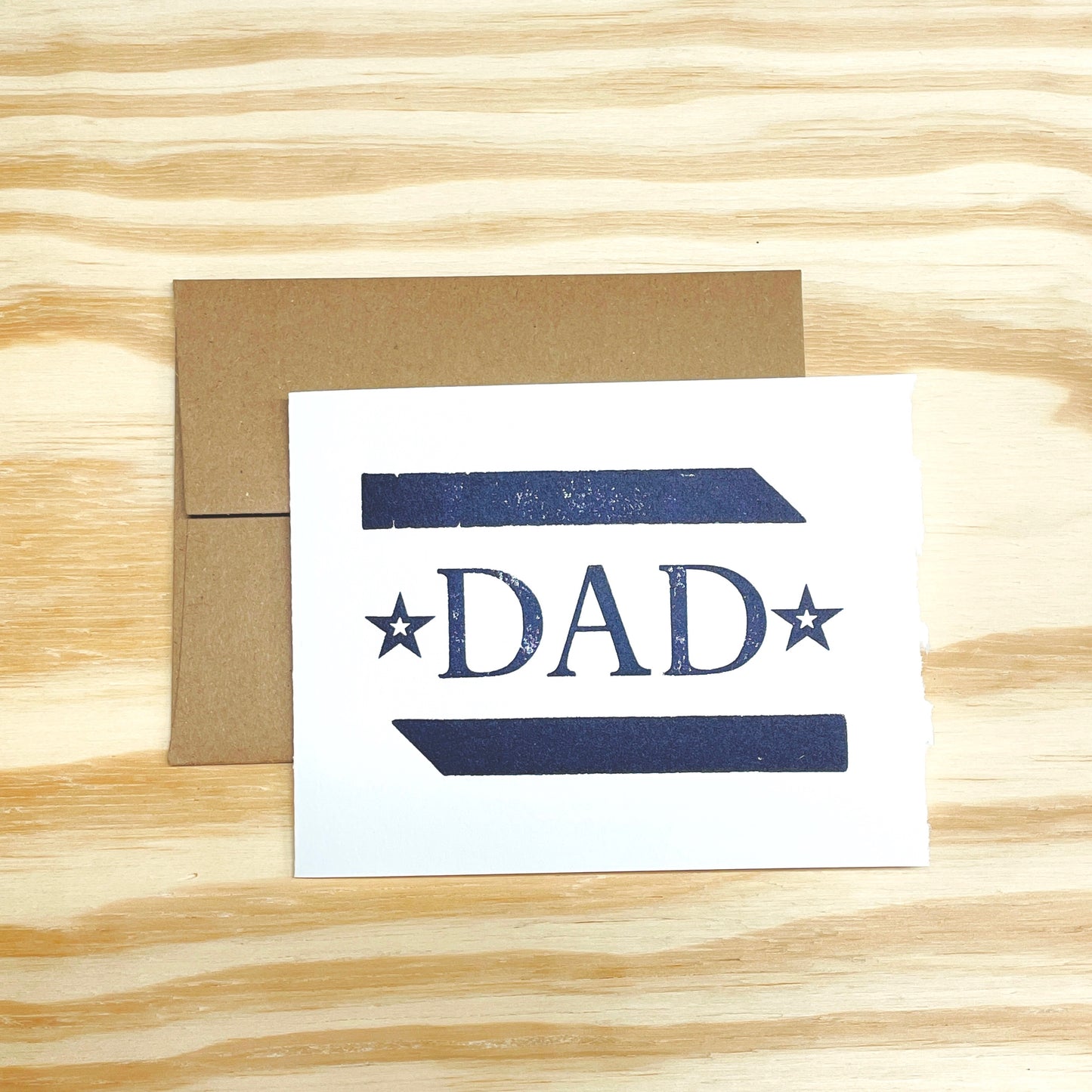 Dad Stars single card - wood type letterpress printed