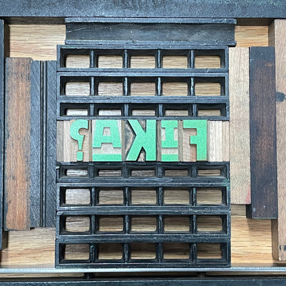 Fika? 6-pack cards - wood type letterpress printed