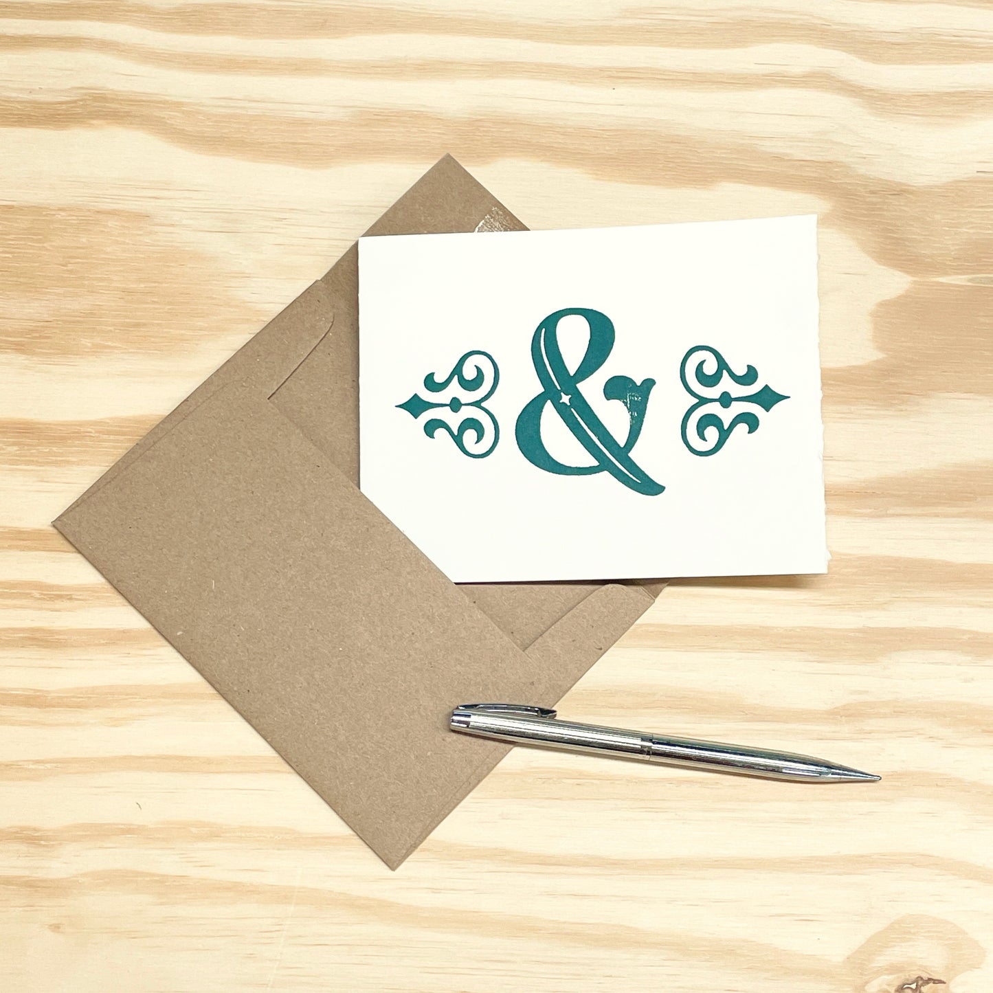 Fancy Ampersand - single card - wood type letterpress printed