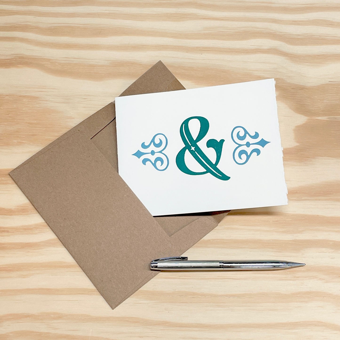 Fancy Ampersand - single card - wood type letterpress printed