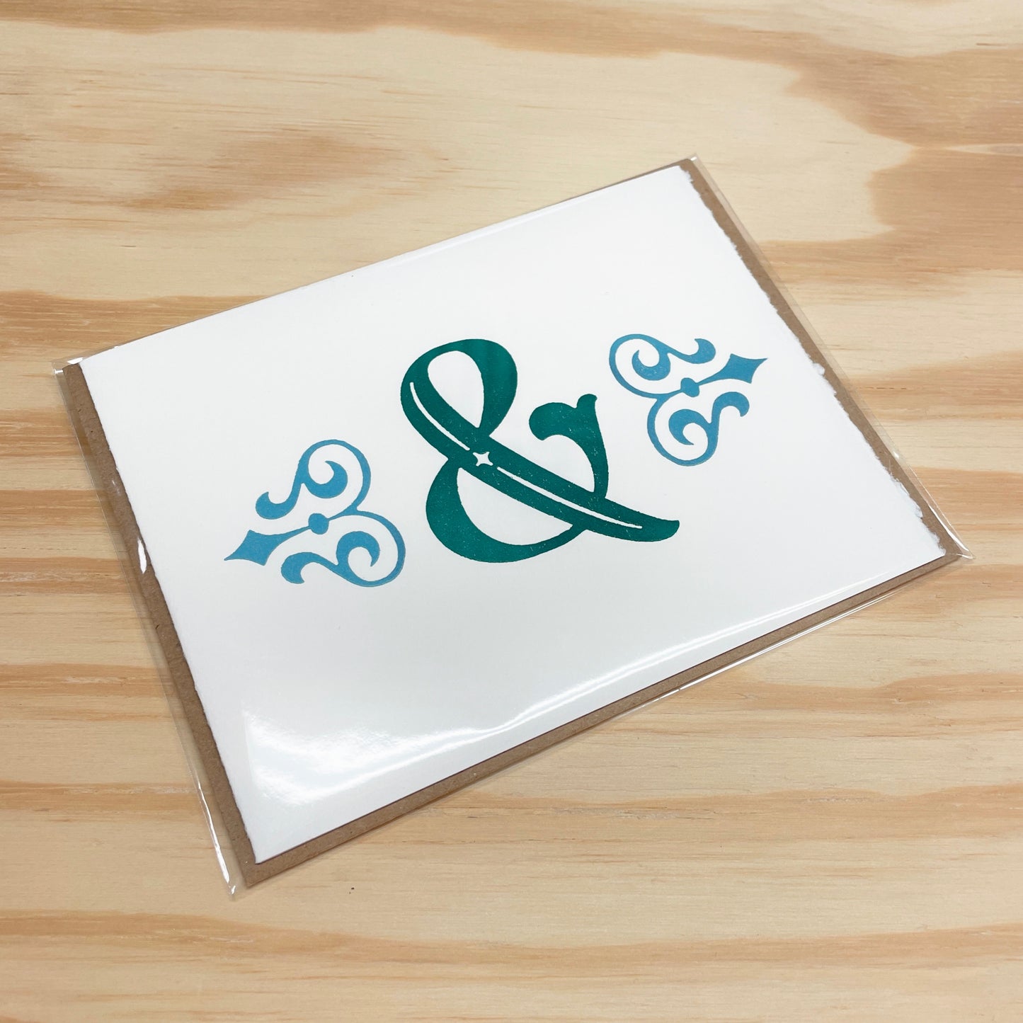 Fancy Ampersand - single card - wood type letterpress printed