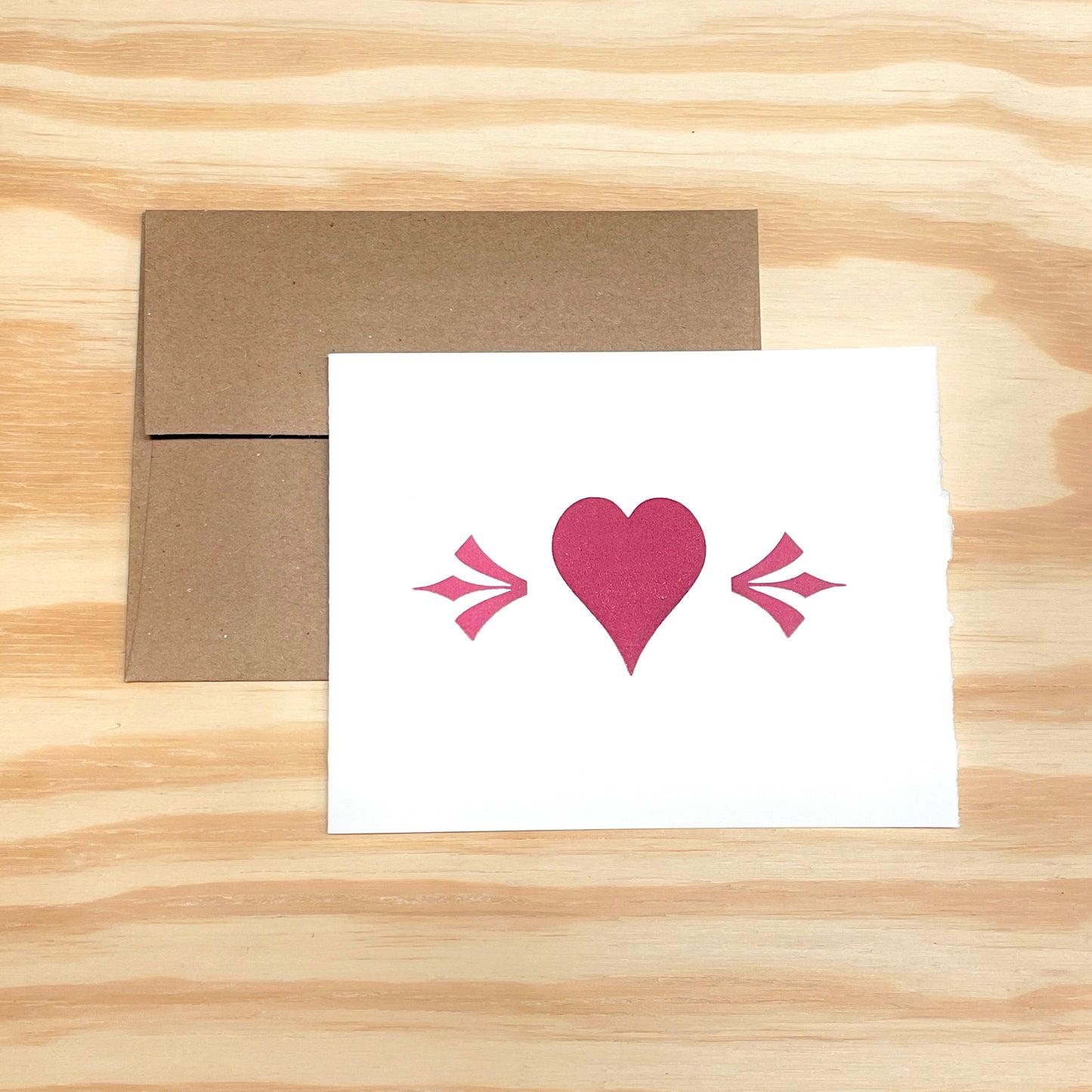 Heart Pointers - single card - wood type letterpress printed