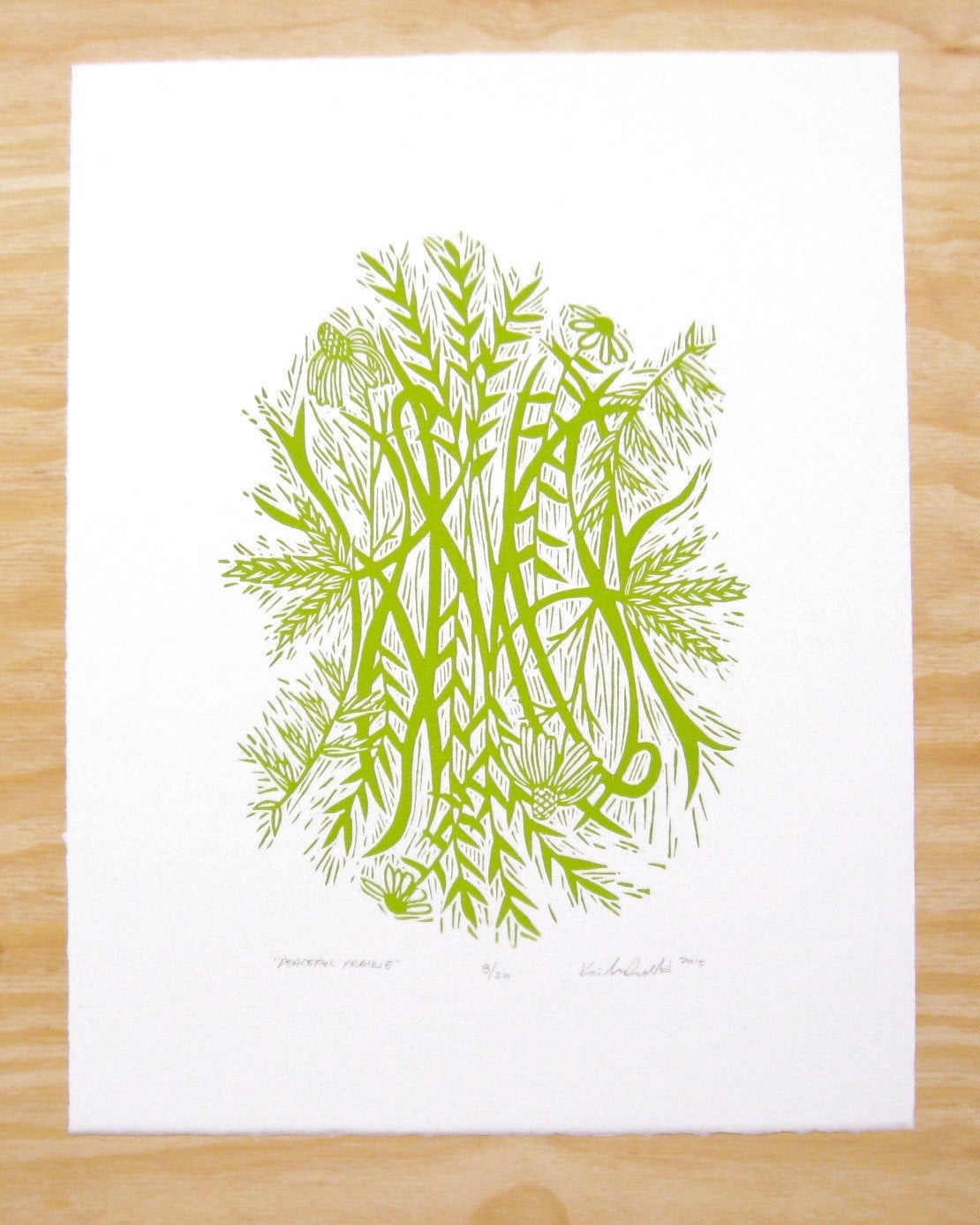 Peaceful Prairie - woodblock print (14x18")