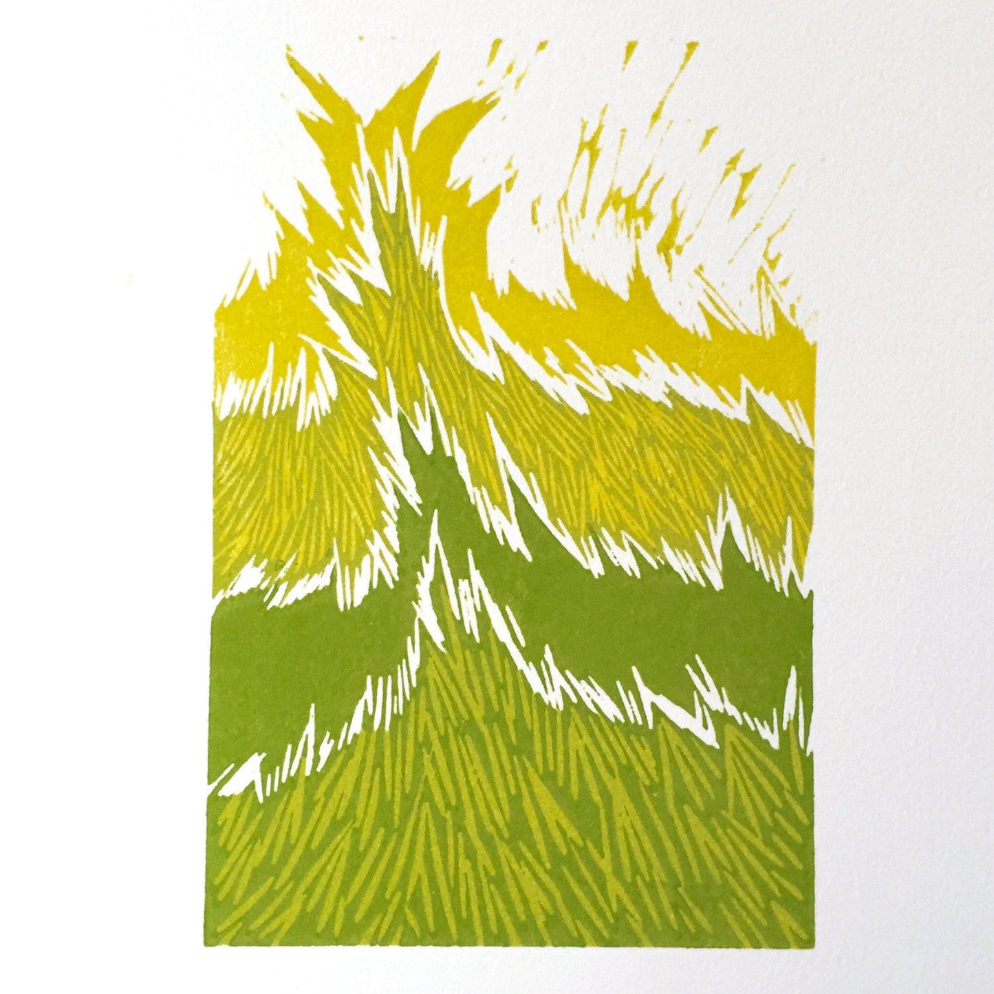 Growth - reduction woodblock print (9x12”)