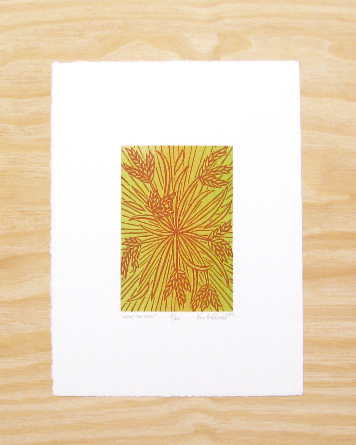 Went To Seed - multi-woodblock print (9x12”)