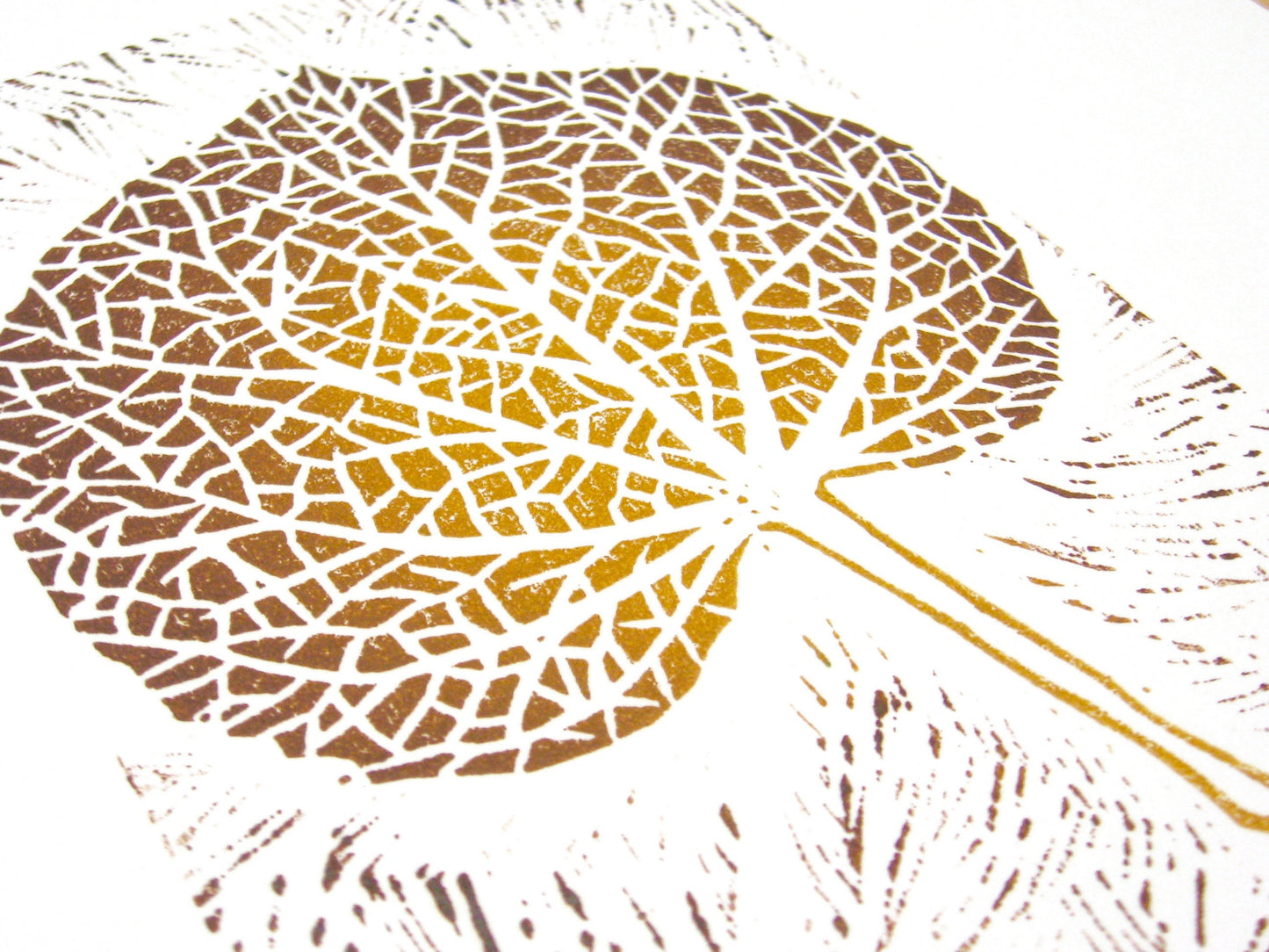 Linden leaf - woodblock print (9x12”)