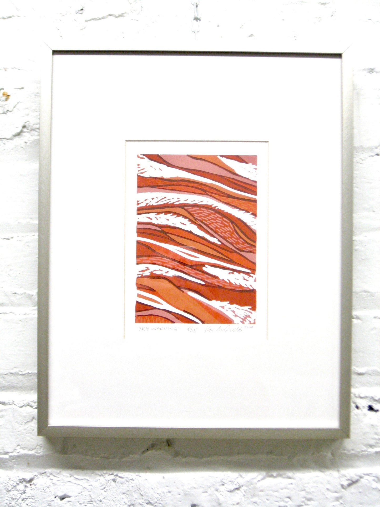 Sky Warning FRAMED - reduction woodblock print (11x14")