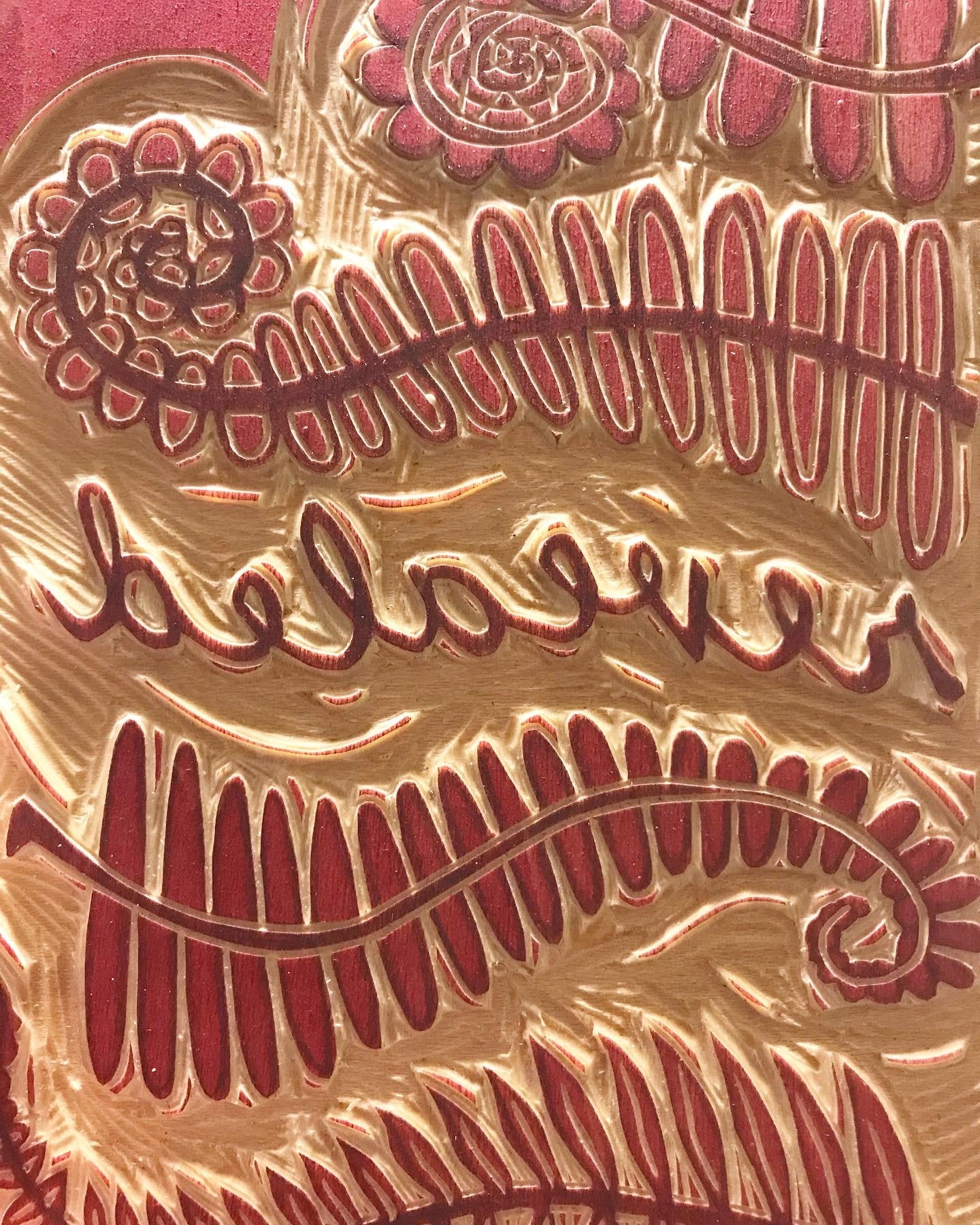 Revealed Ferns - woodblock print (5x7")