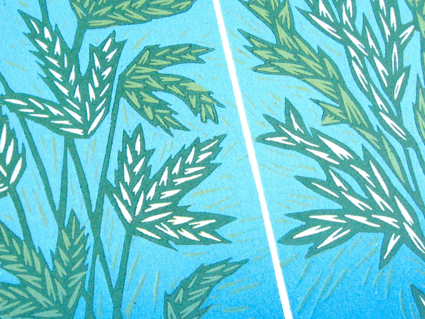 Summer Evening FRAMED - reduction woodblock print (20x16")
