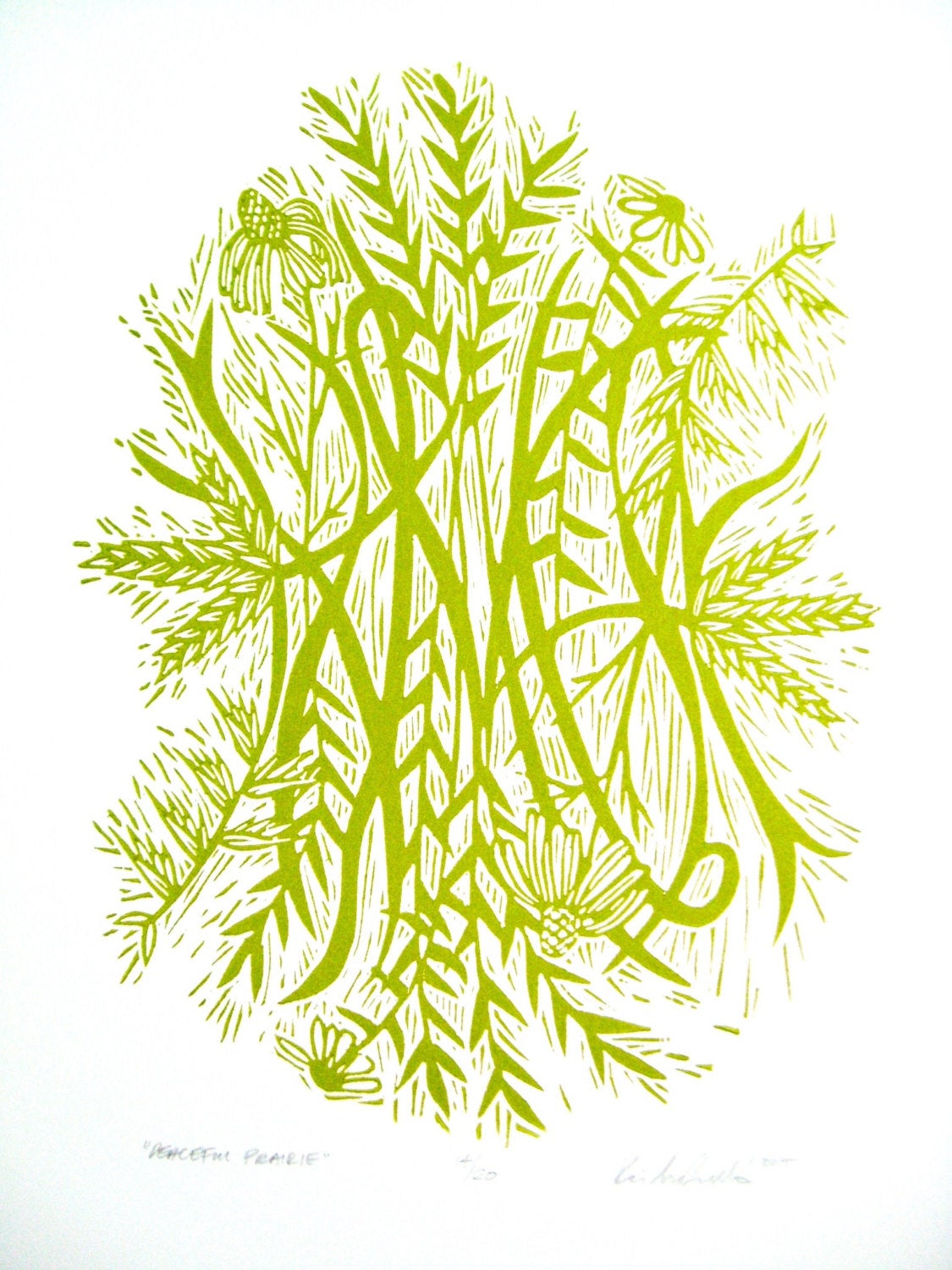 Peaceful Prairie - woodblock print (14x18")