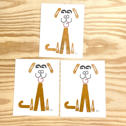 Letter Dog - Wood Type Letterpress Print - alphabet animals (8x10")