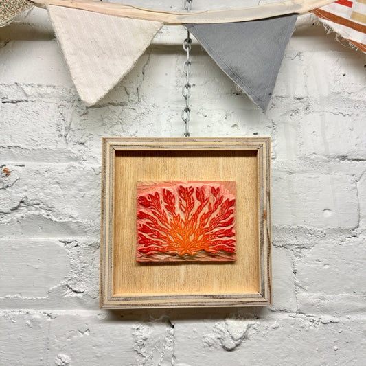 Tiny Fire - FRAMED WOODBLOCK (6x6")
