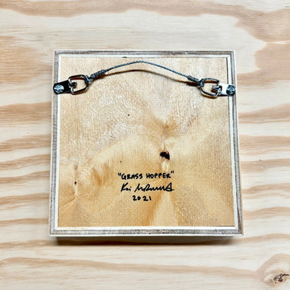 Grass Hopper - FRAMED WOODBLOCK (6x6")
