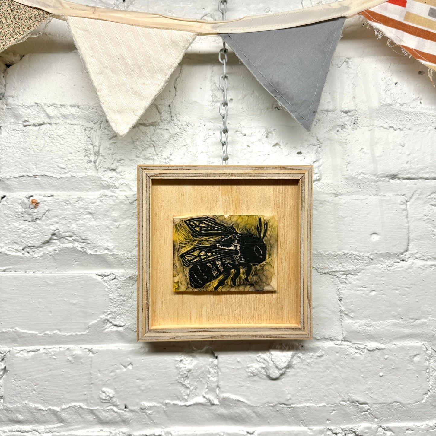 Queen Bee - FRAMED WOODBLOCK (6x6")