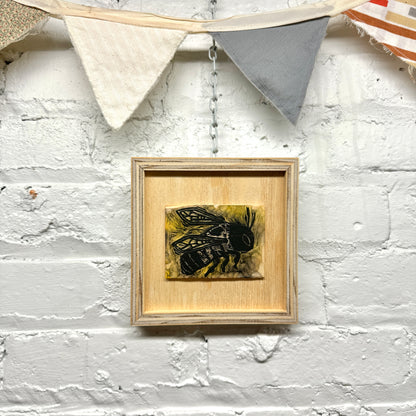 Queen Bee - FRAMED WOODBLOCK (6x6")