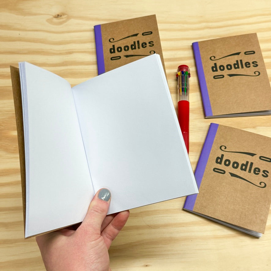 Doodles - letterpress mini sketchbook journal (4x5.5")