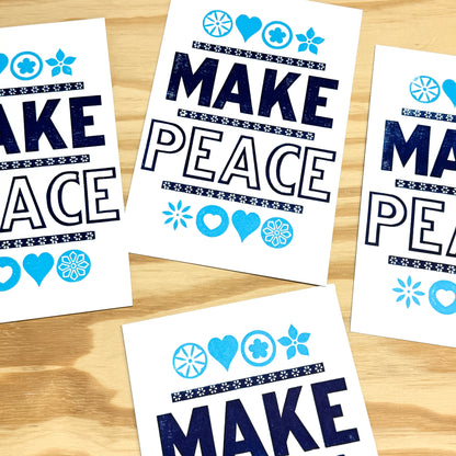 Make Peace - World Central Kitchen Fundraiser - Wood Type Letterpress (6x9")