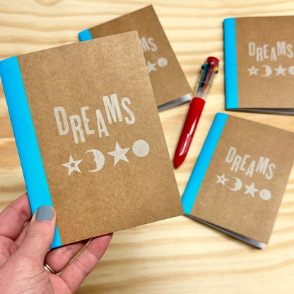 Dreams - letterpress mini sketchbook journal (4x5.5")