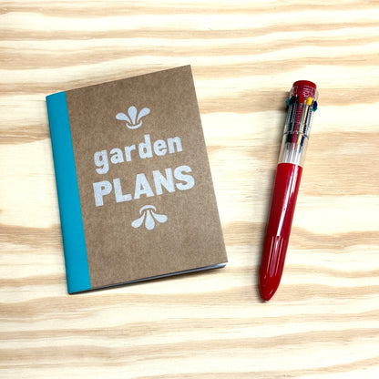 Garden Plans - letterpress mini sketchbook journal (4x5.5")