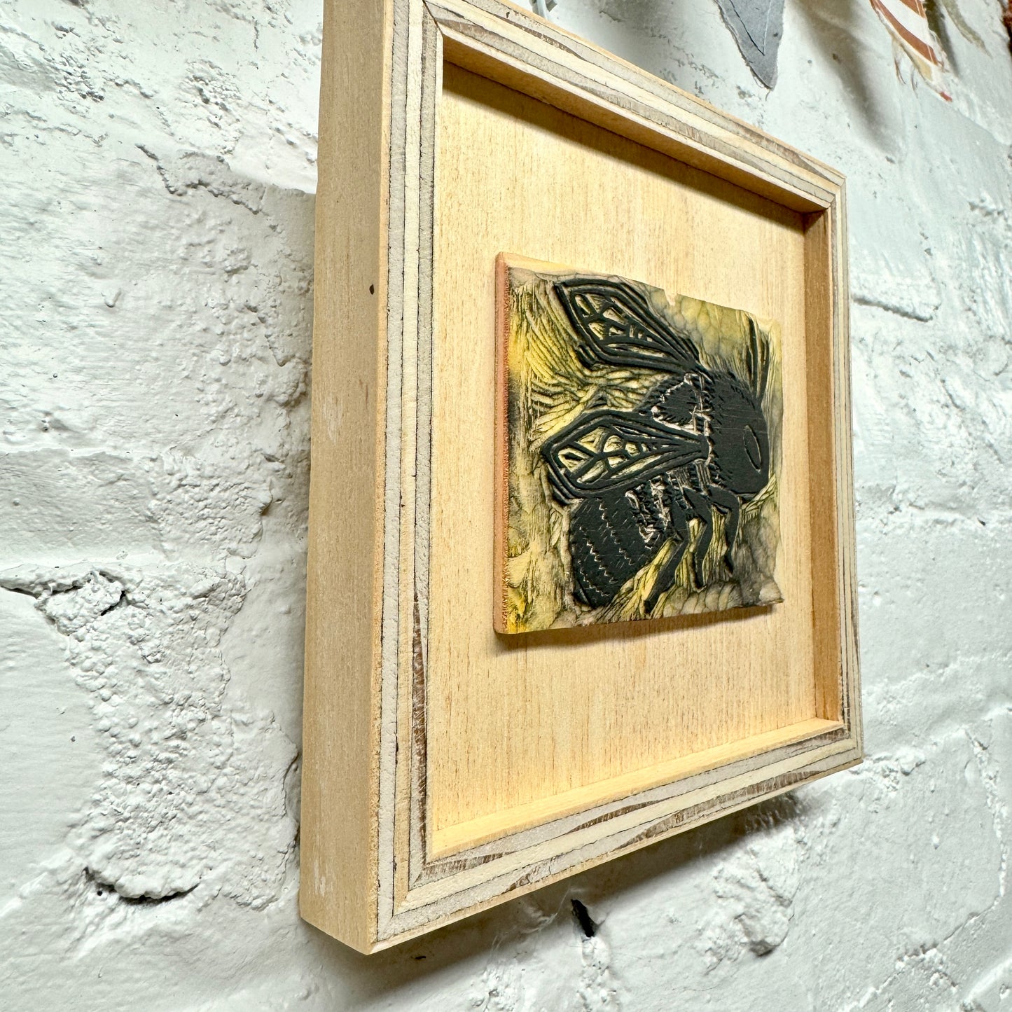 Queen Bee - FRAMED WOODBLOCK (6x6")