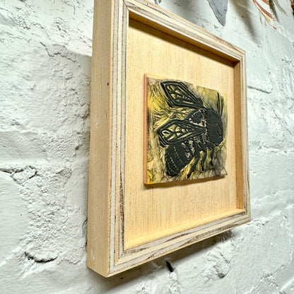 Queen Bee - FRAMED WOODBLOCK (6x6")