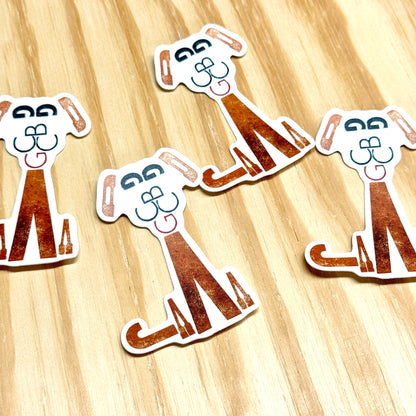 Letterpress Dog Sticker - 2.75" Vinyl Sticker