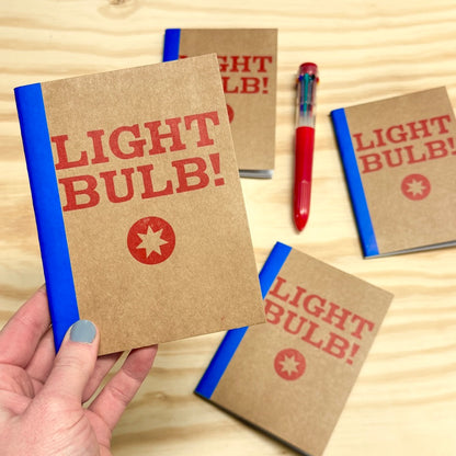 Light Bulb! - letterpress mini sketchbook journal (4x5.5")