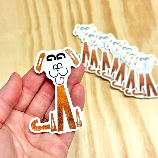 Letterpress Dog Sticker - 2.75" Vinyl Sticker