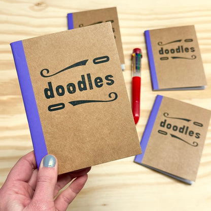 Doodles - letterpress mini sketchbook journal (4x5.5")
