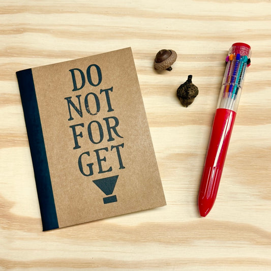 Do Not Forget! - letterpress mini sketchbook journal (4x5.5")