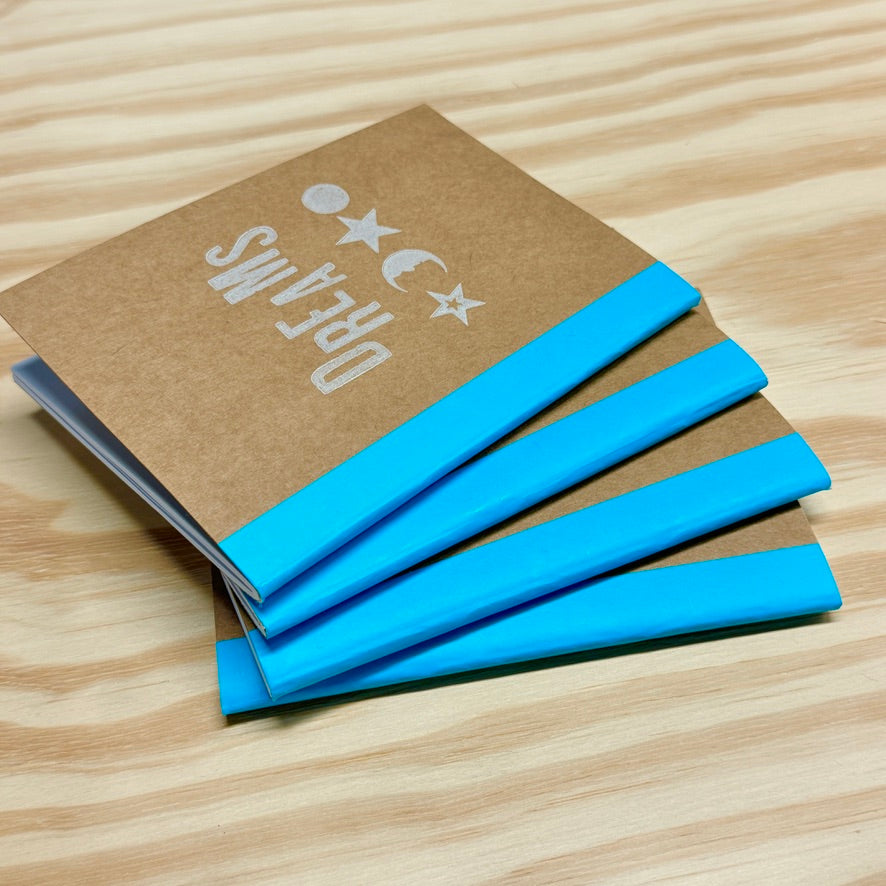 Dreams - letterpress mini sketchbook journal (4x5.5")
