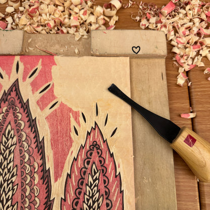 Be Present - woodblock print (14x18")