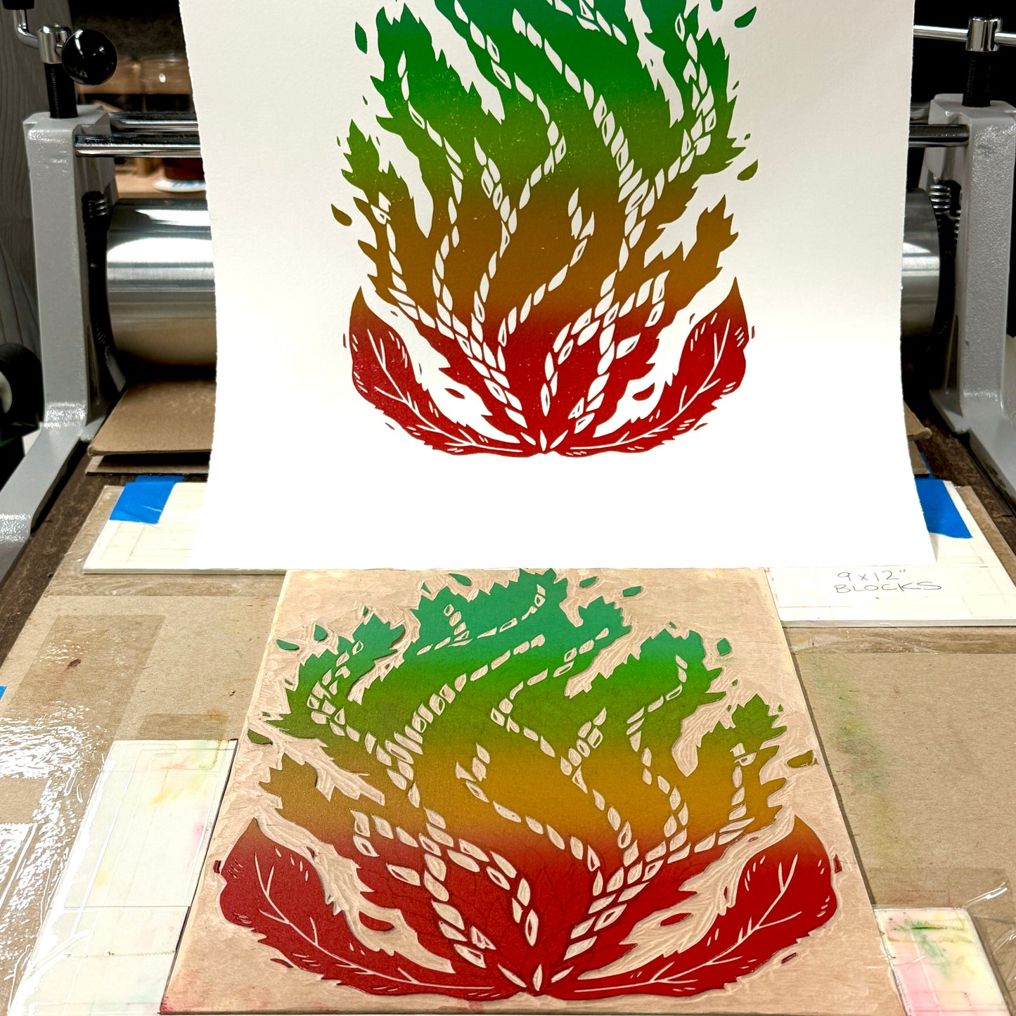 Let Myself Breathe - woodblock print (14x18")