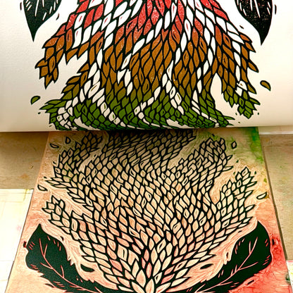 Let Myself Breathe - woodblock print (14x18")