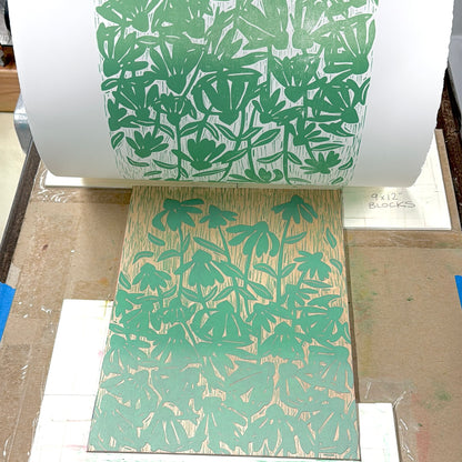 Coneflower Dance - woodblock print (14x18")