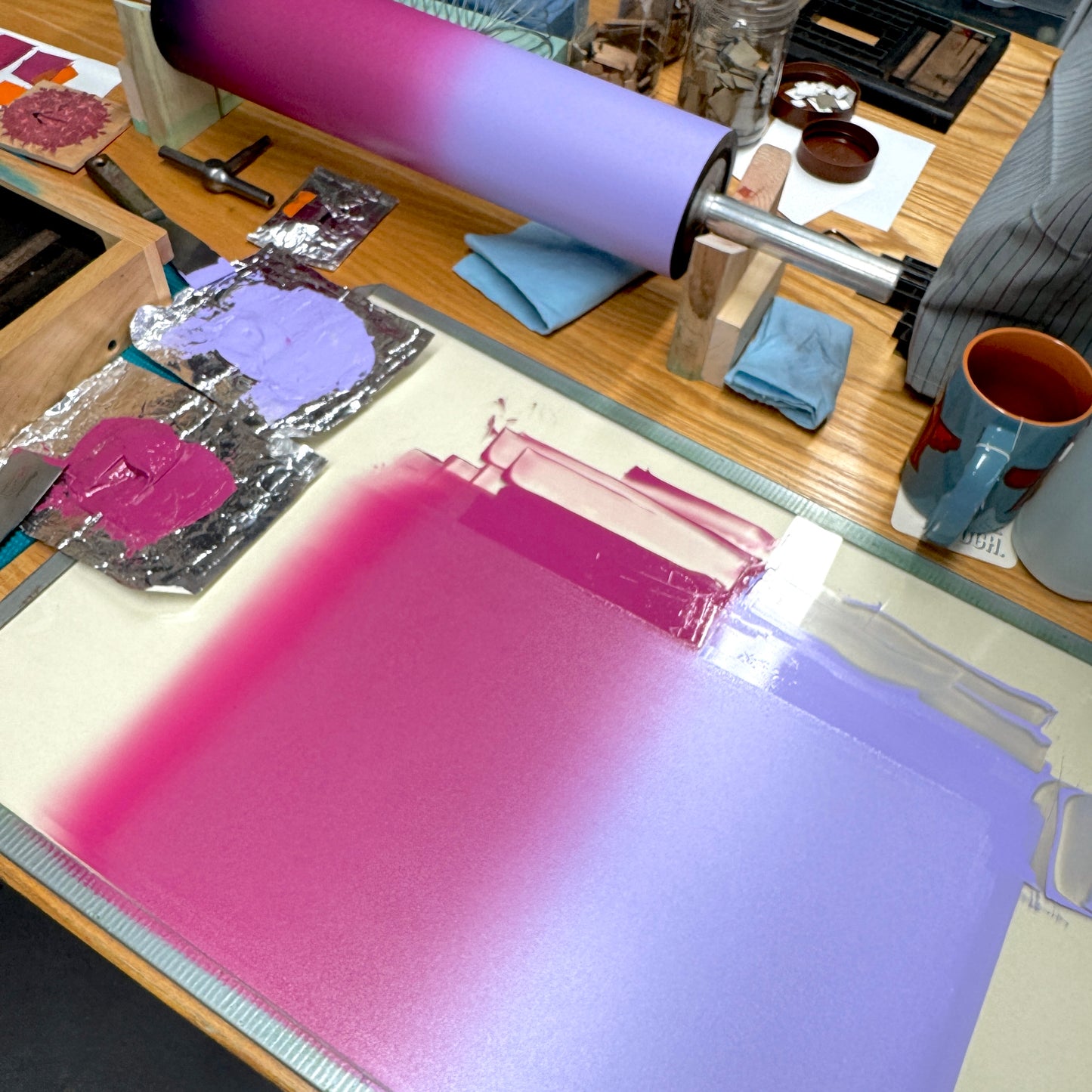 Coneflower Dance - woodblock print (14x18")