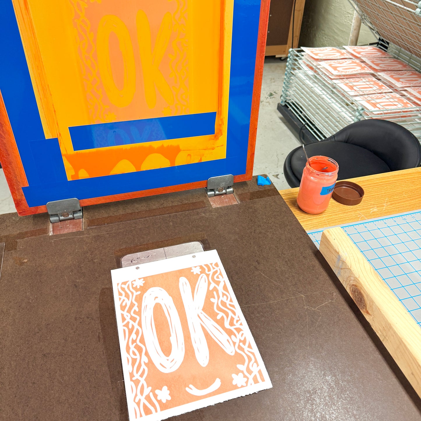 Everything is OK - screen print with letterpress (8x10")