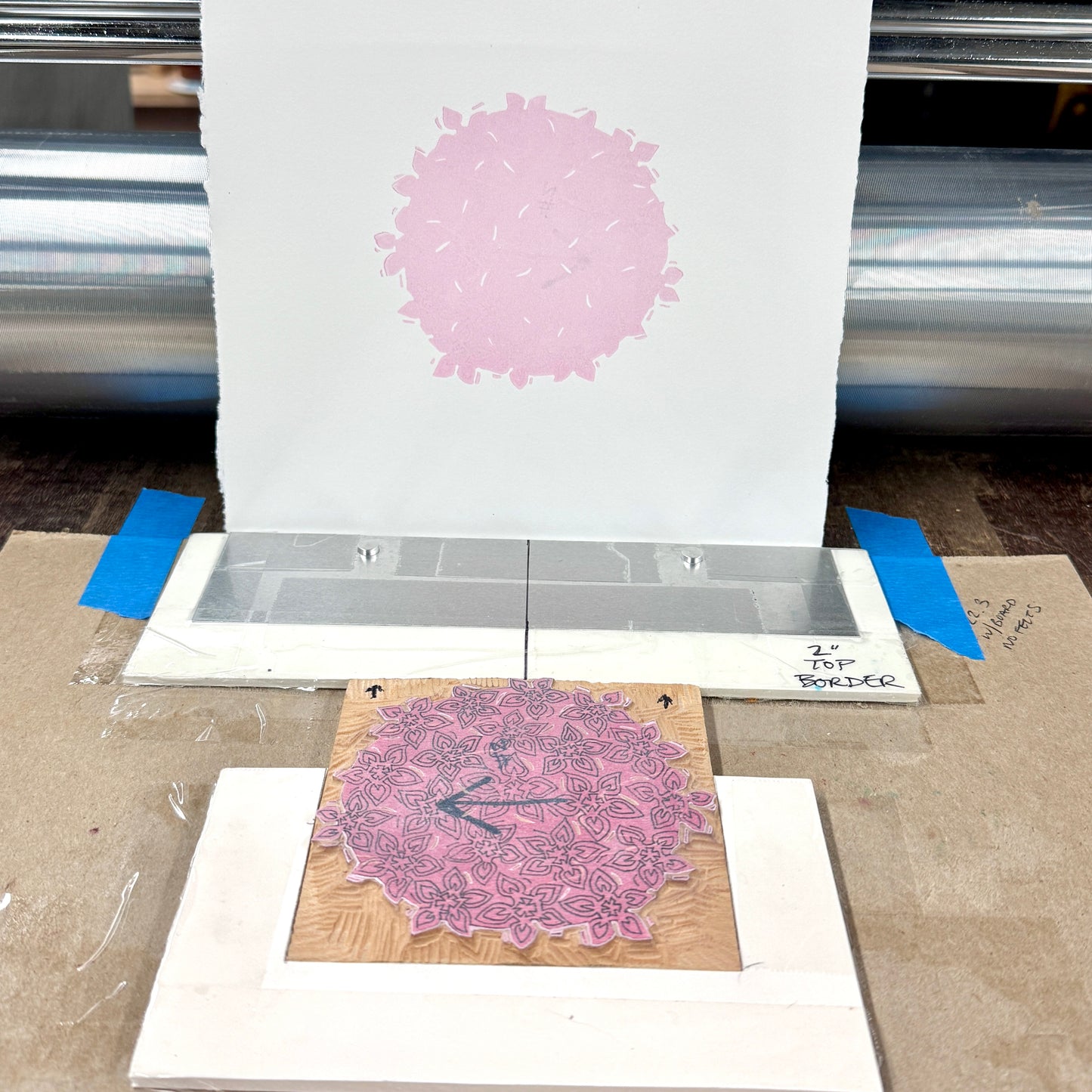 Milkweed Flower - woodblock print (8x8")