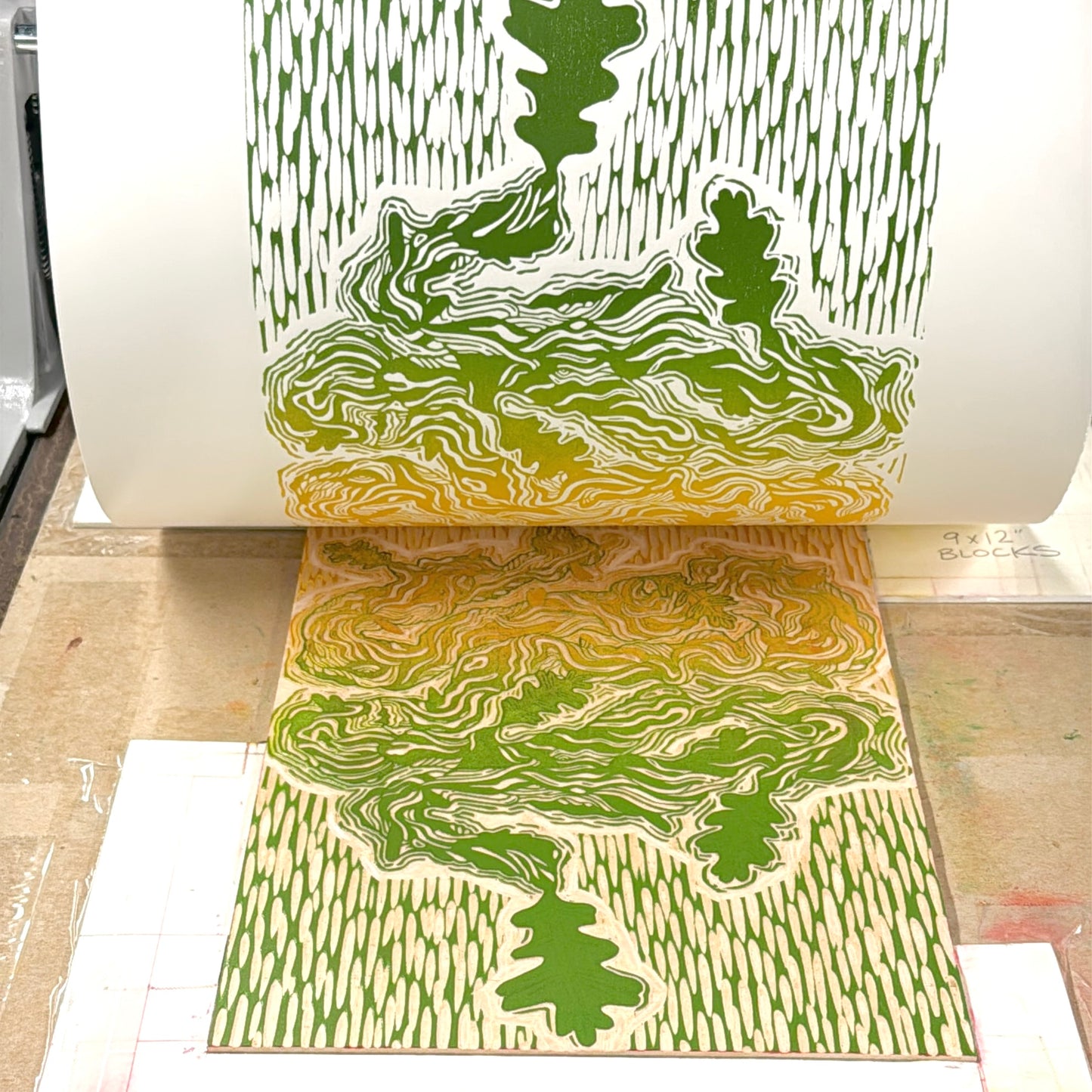 When the Old Oak Fell - woodblock print (14x18")